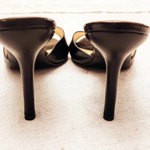 BCBG Brown Slip-On Sandal Heels - Size 7 - Picture 4 of 6